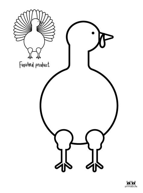 Printable Turkey Template With Feathers