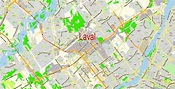 Laval Quebec Canada PDF Map Vector Exact City Plan low detailed Street ...
