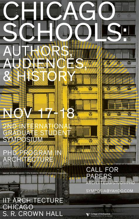 Call For Papers Chicago Schools Authors Audiences And History Arch
