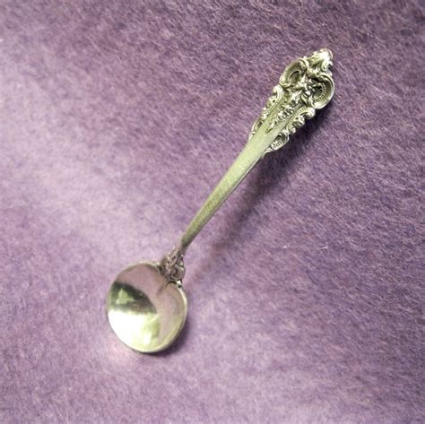 Vintage Wallace Sterling Silver Salt Spoon Grand Baroque From Toniink