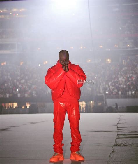 Kanye West Debuts Donda Album In Atlanta In All Red Yeezy X Gap Look