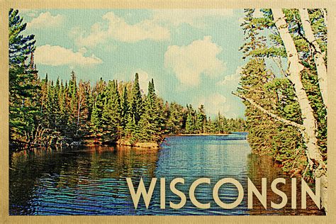 Wisconsin Travel Poster Vintage Travel Digital Art By Flo Karp
