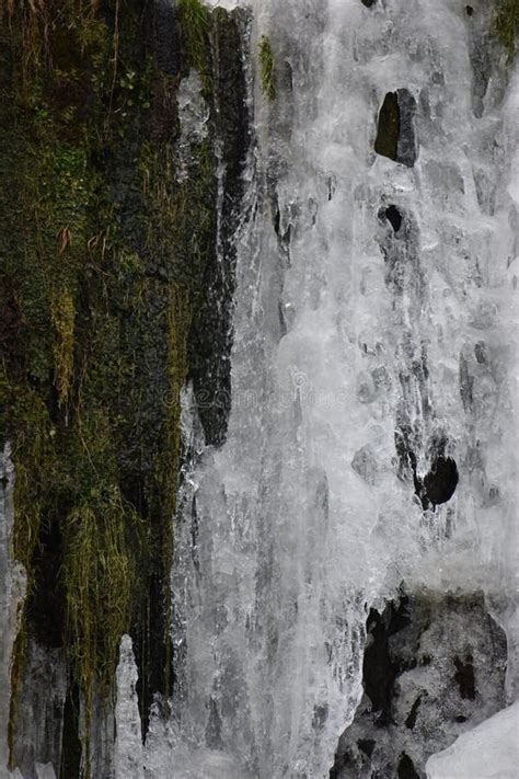 Closeup Of Iced Waterfall In Kassel Germany Stock Photo Image Of