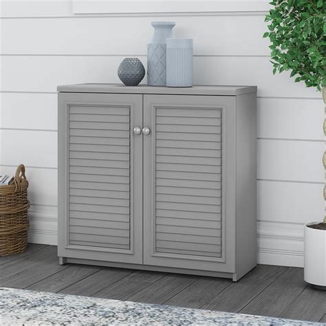 Fairview Small Storage Cabinet With Doors In Cape Cod Gray Engineered
