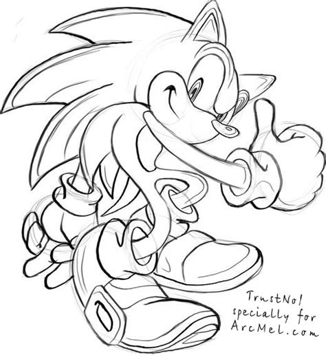 How To Draw Sonic Step By Step Arcmelcom
