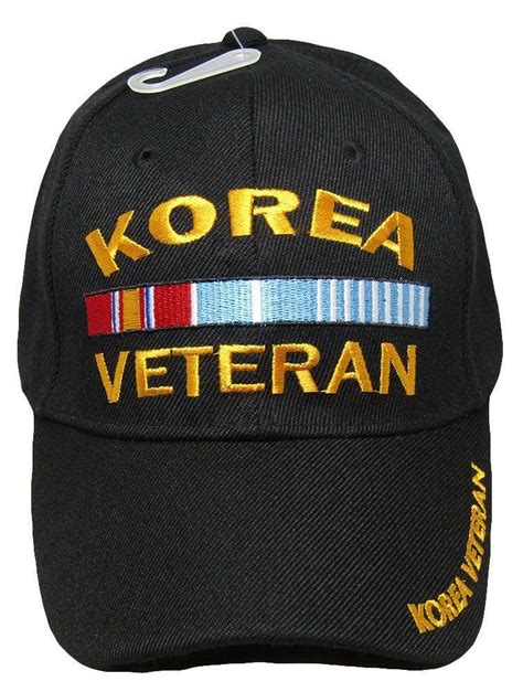 Korea War Veteran Ribbon Vet Black Embroidered Cap Hat Cap777a Topw