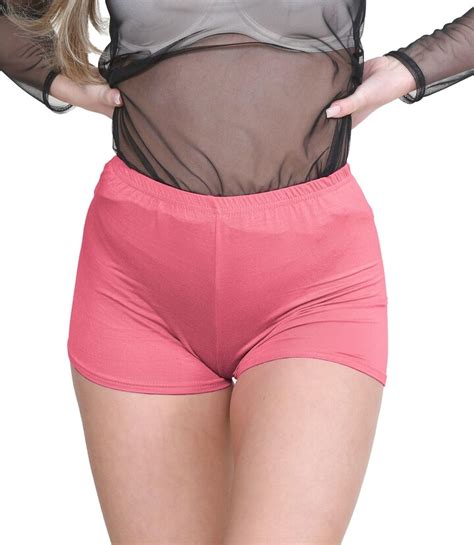 Janisramone Womens Ladies New Plain Stretchy Hot Pants Shorts Dance Gym Club Wear Party Mini