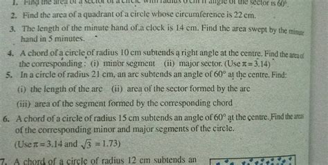 2 Find The Area Of A Quadrant Of A Circle Whose Circumference Is 22 Cm