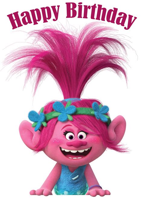 Trolls Poppy Happy Birthday Iron On Transfer 7 Divine Bovinity Design