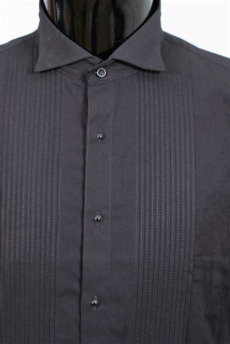 Black Tuxedo Wing Collar Shirt Bu Custom Clothing For Men And Women