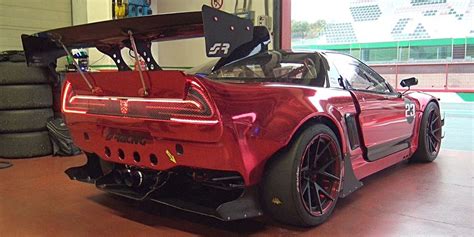 Watch This 400 Hp Red Chrome Widebody Nsx Time Attack Car Hit The Track