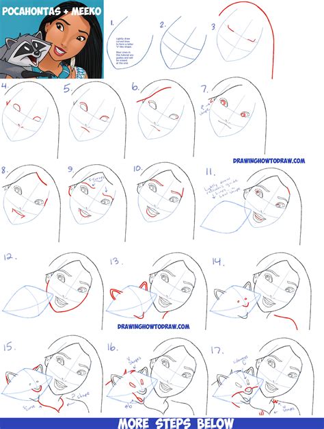 Let's look at a great course that you can buy online that will help you to do just that and more. How to Draw Pocahontas and Meeko Raccoon Easy Step by Step ...