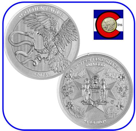 2023 Malta Golden Eagle 5 Euro 1 Oz Silver Bu Coin In Capsule Ebay
