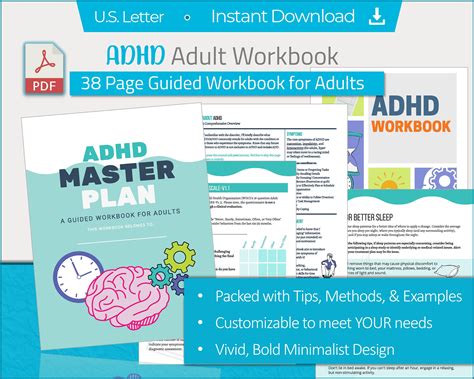 Adult Adhd Workbook Pdf Adhd Journal Adhd Worksheets Etsy