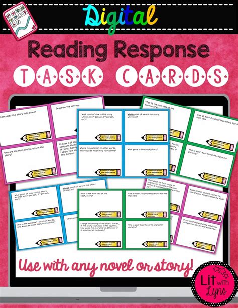reading response questions that are differentiated and work with any novel or story use these