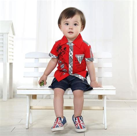 Cheap Baby Boy Clothes Kids Shorts Baby Boy Plaid Clothing Suit Childr