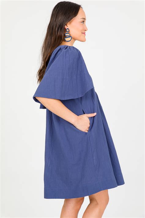 Perfectly Pleated Dress Navy New Arrivals The Blue Door Boutique