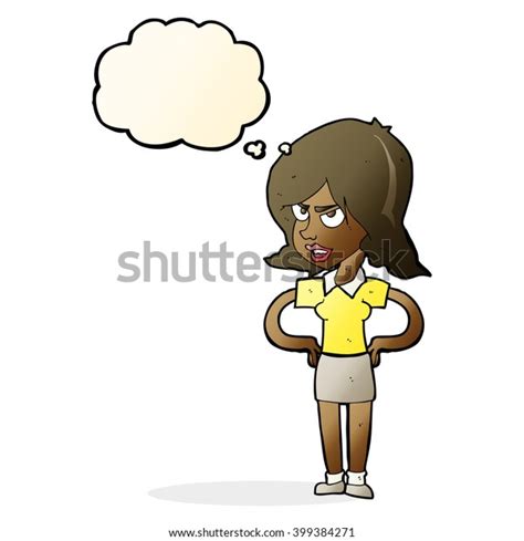 Cartoon Annoyed Woman Hands On Hips Stock Vector Royalty Free