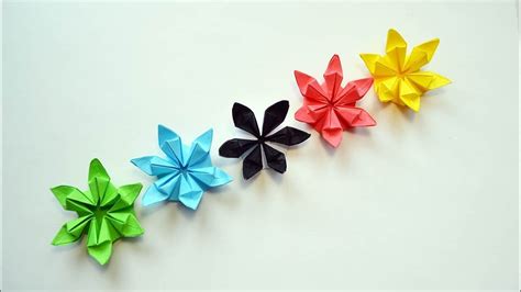 Beautiful Colored Flowers Paper Origami Folding Tutorial Diy Paper