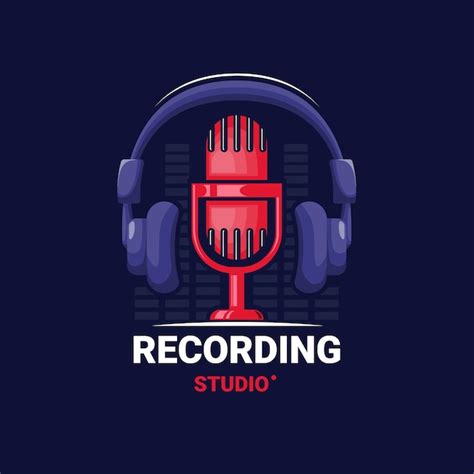Premium Vector Recording Studio Logo Template With Headphones And
