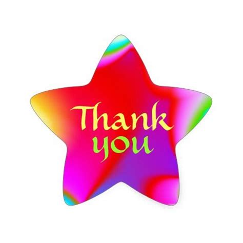 Thank You Colorful Star Star Sticker Star Stickers Thank You