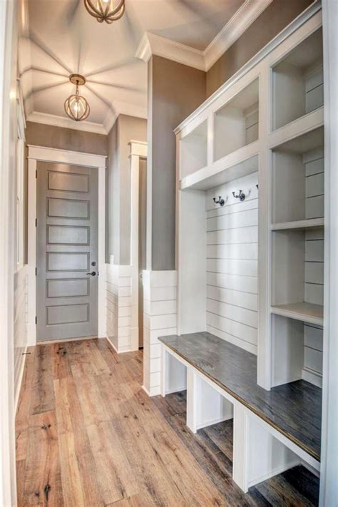 Farmhouse Mudroom Ideas Grey And White Modern Country Style Mudroom