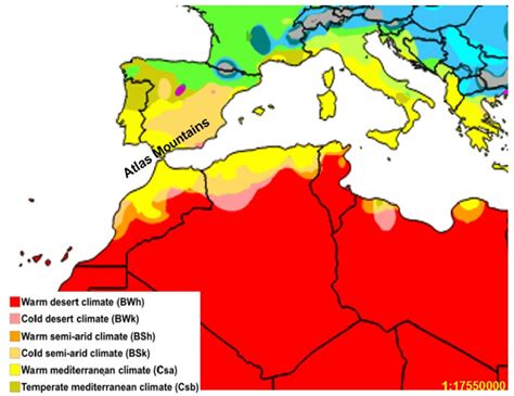 Climate Types Over North Africa Based On The Köppen Geiger Climate