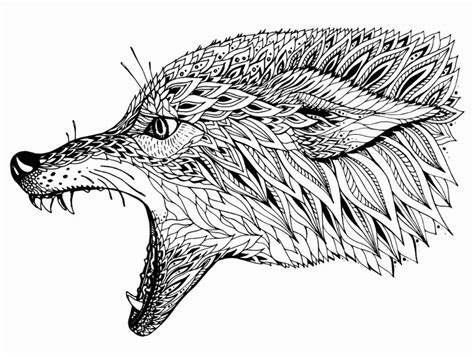 Angry Wolf Coloring Page To Print And Download