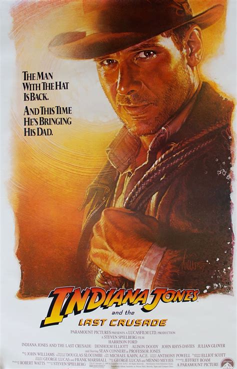 Indiana Jones The Last Crusade Vintage Advance Movie Poster Harrison Ford Film Art