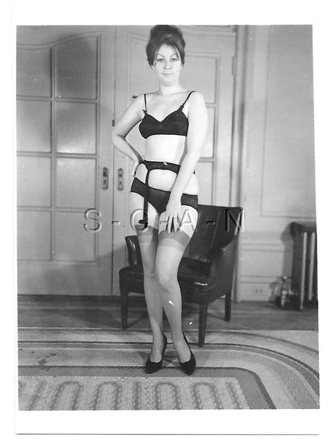 Original Vintage S S Semi Nude Rp Stockings Garter Bra
