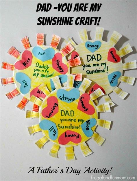 Dad You Are My Sunshine Craft A Fathers Day Activity