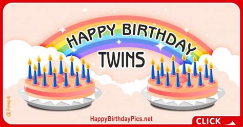 Happy Birthday With Twin Cakes