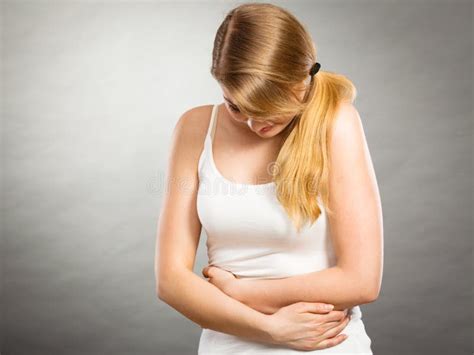 Woman Suffer From Belly Pain Stock Image Image Of Menstruation
