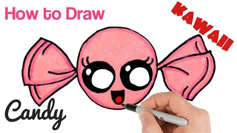 how to draw cute candy easy step by step cartoon drawing youtube