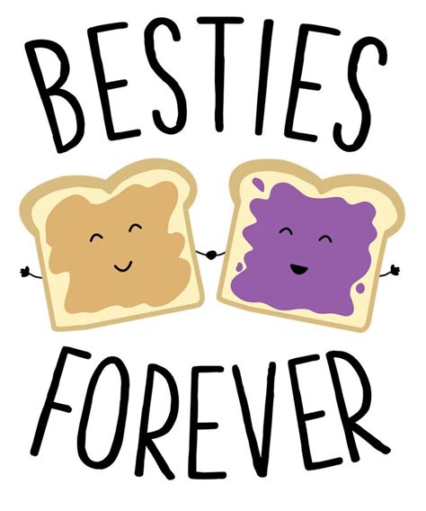 Cute Funny Peanut Butter Jelly Besties Forever Best Friends Framed Art