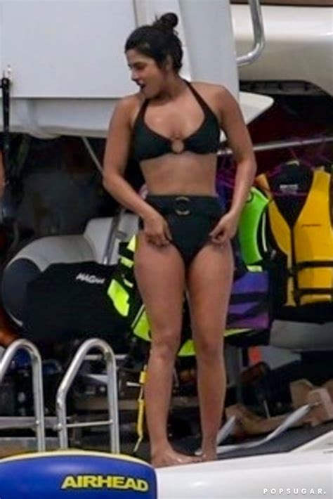Priyanka Chopras Black Bikini With Nick Jonas In Miami Popsugar Fashion Uk