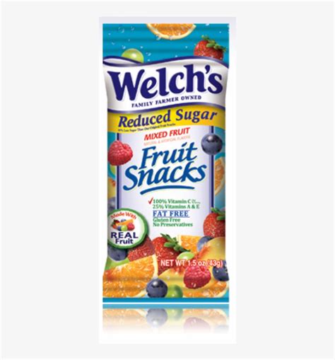Welchs Fruit Snacks Reduced Sugar Packaged Food Nutrition Labels