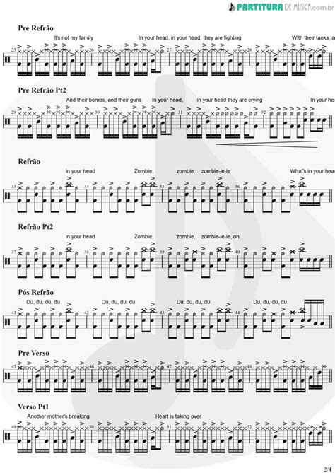 Após clicar na musica ou video escolhido, basta escolher o formato que deseja realizar o download. Partitura de musica - Bateria | Zombie | The Cranberries | No Need to Argue 1994
