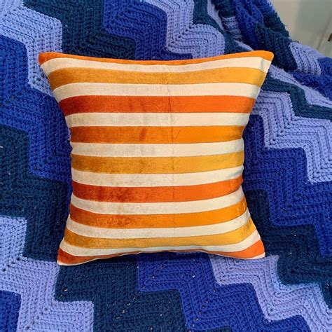 Mid Century Pillow Cover Handmade 70s Style Vintage Fabric Mcm Etsy