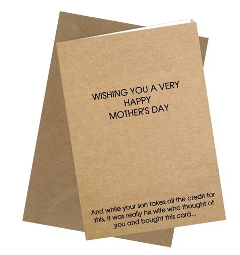 Buy Funny Mothers Day Cards Wifedaughter In Law Thought Of You Greeting Card For Mums With A