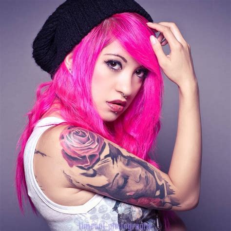 Pink Hair Its Brave And Bold And Sexyy Nightingale Pink Hair Polynesian Tattoo Tattoos Lust