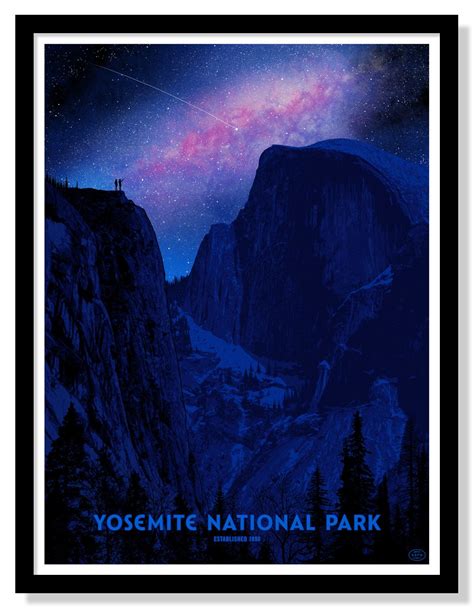 Yosemite National Park Poster Night Sky Large Timed