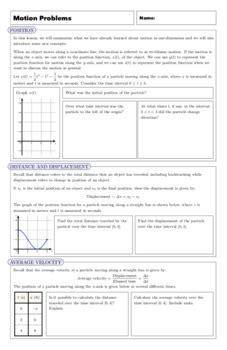 A worksheet of problems using properties of definite integrals without using the fundamental theorem of calculus. AP Calculus: Motion Problems Complete Lesson by Grab a ...