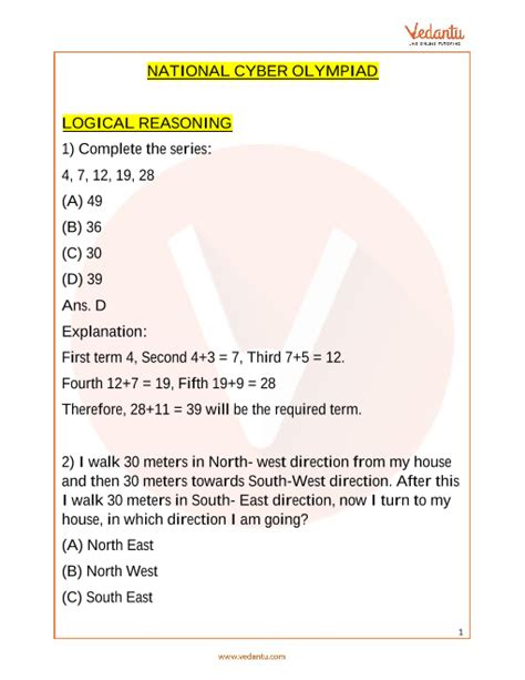 Candidates can download the language wise official question paper with answer keys from the links provided below. NCO Olympiad Sample Paper 2 for Class 5 with Solutions