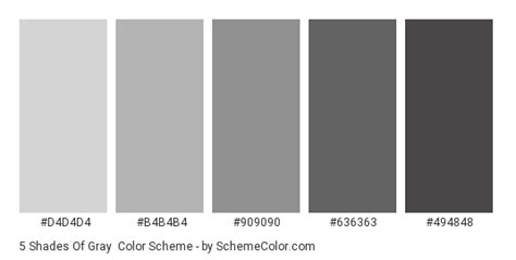 5 Shades Of Gray Color Scheme Gray