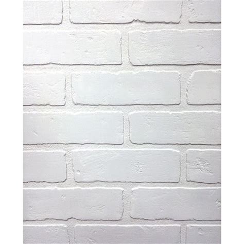 Shop Fashionwall 48 In X 8 Ft Embossed Paintable Brick White Wall Panel