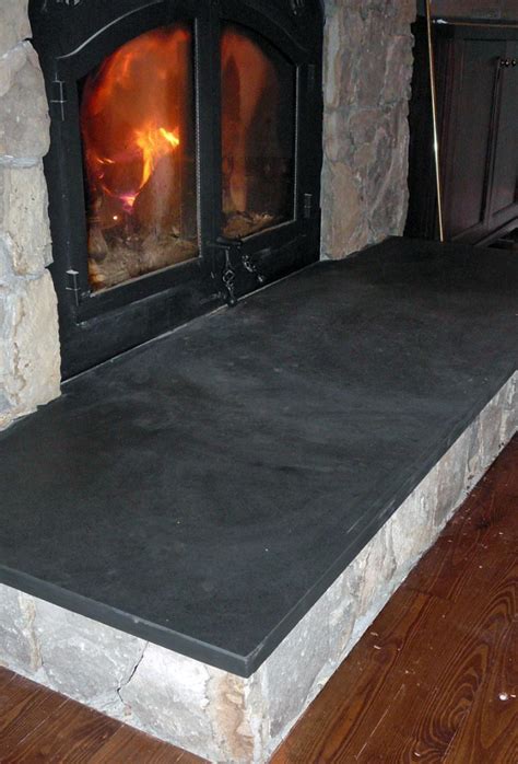 Black Slate Fireplace Hearth Natural Stone One Piece Hearth Pad