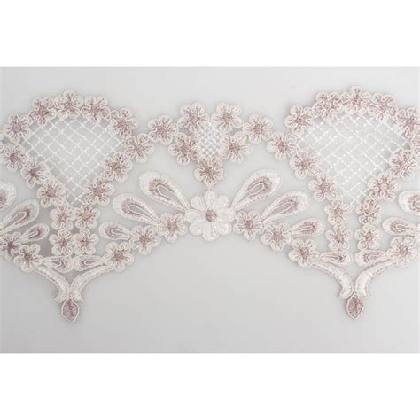 Designer Ivory And Pink Metallic Floral Lace Trim Omr800metre Joel