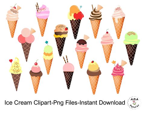 Ice Cream Clipart Grafik PNG Kommerzielle Gewerbliche Nutzung Eis Digital Art Collectibles