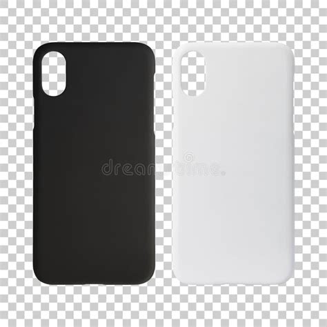 Mobile Cover Isolated On White Background Blank Phone Case For